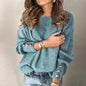 Long Sleeve Round Neck Button Knit T-shirt See size chart under “more details” The Fashion Celestial