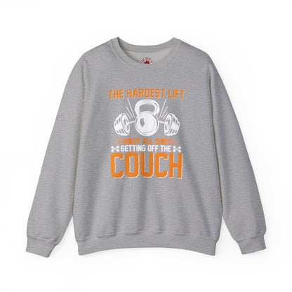 The Hardest Lift Of All Is Getting Off The Couch Crewneck Sweatshirt The Devil's Pickle