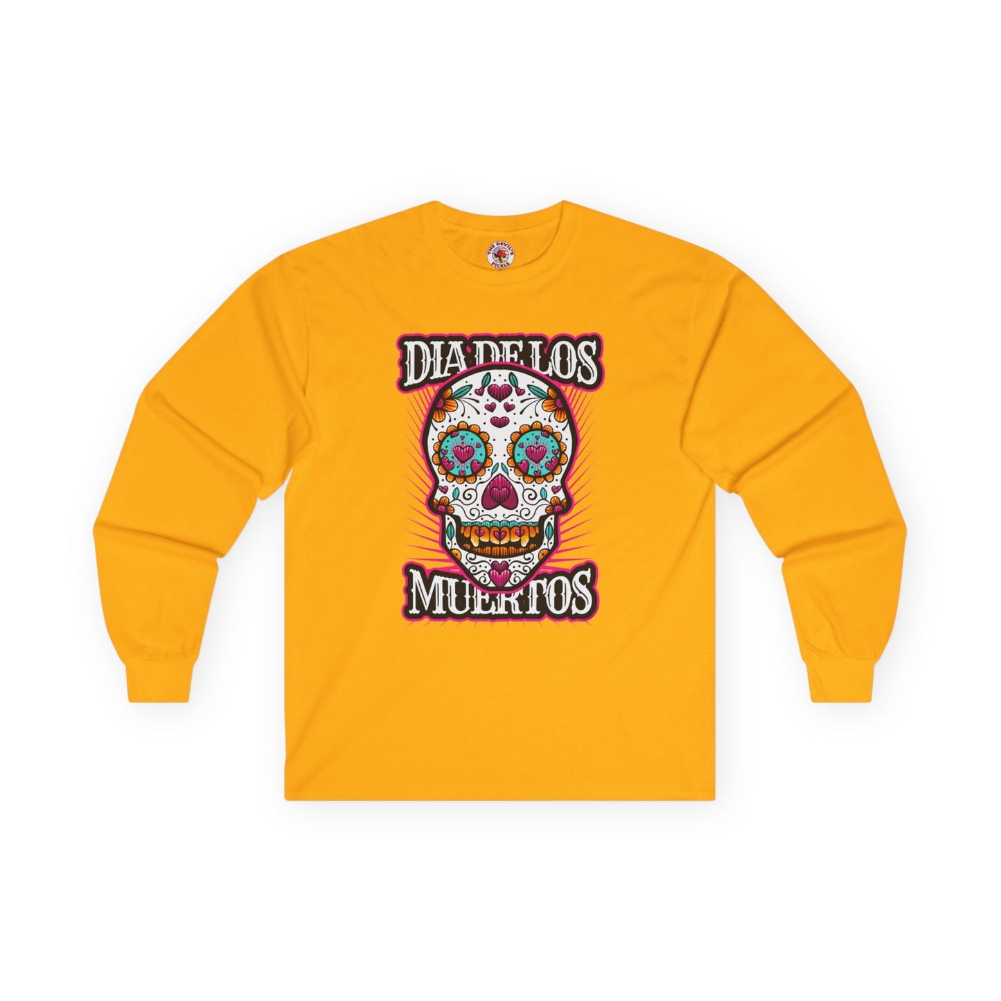Dia De Los Muertos Skull Long Sleeve Tee The Devil's Pickle