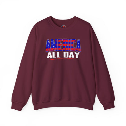 America All Day Crewneck Sweatshirt The Devil's Pickle