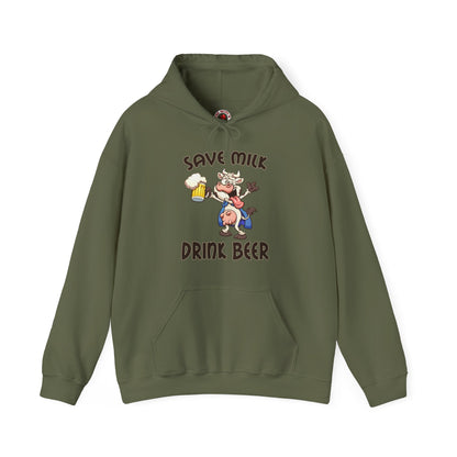 Save Milk Drink Beer Hooded Sweatshirt The Devil's Pickle