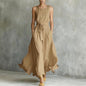 Women's Lace-Up Waist-Cinching Sleeveless Maxi Dress FitiqueFit