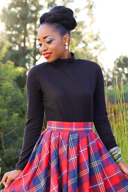 Black Mock Neck Top - 1X only Retrolicious