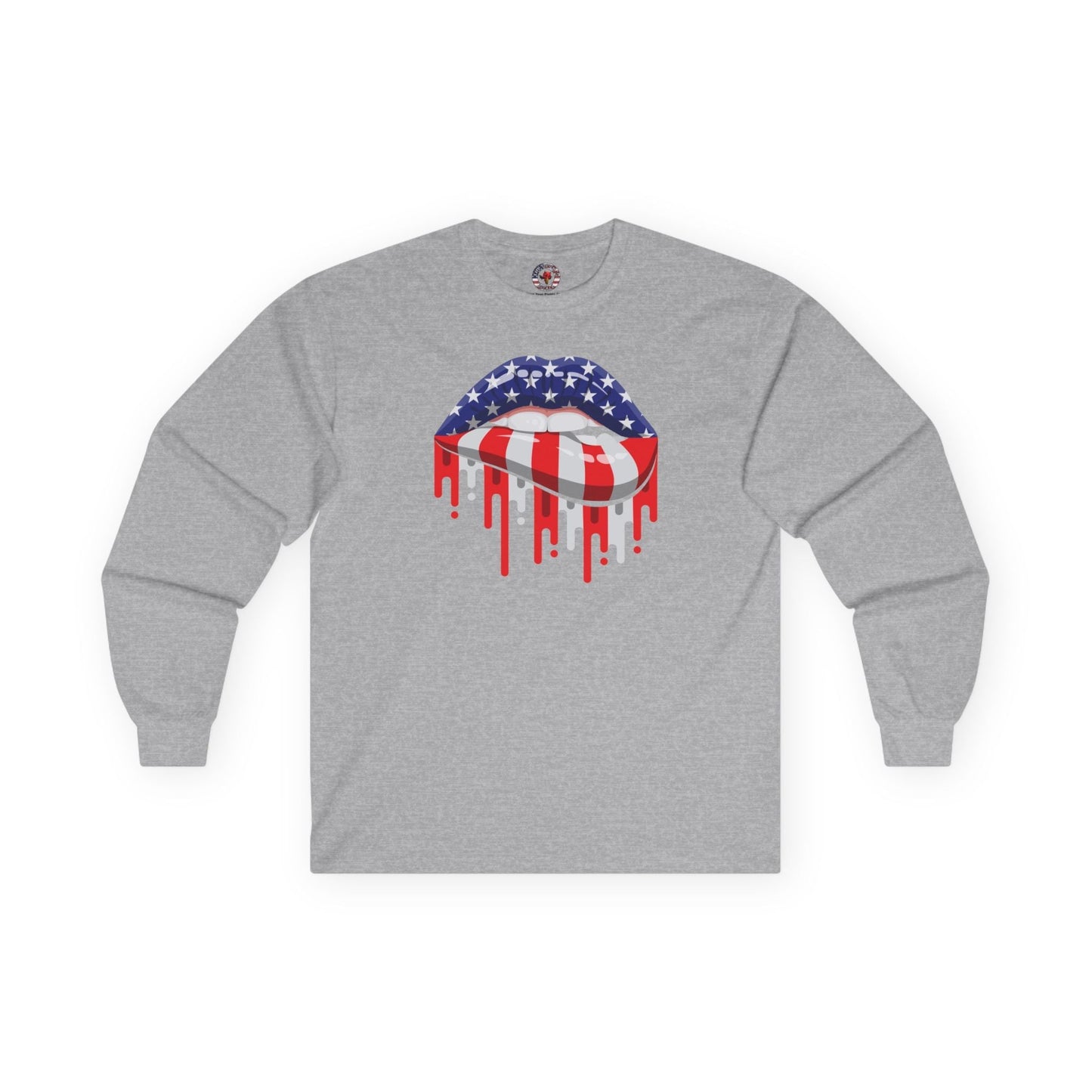 American Flag Lips Long Sleeve Tee The Devil's Pickle