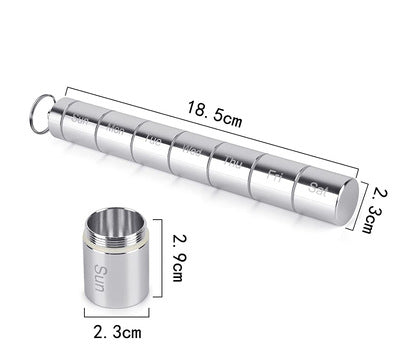 Sealed Waterproof 7 Days Split Aluminum Alloy Metal Medicine Box