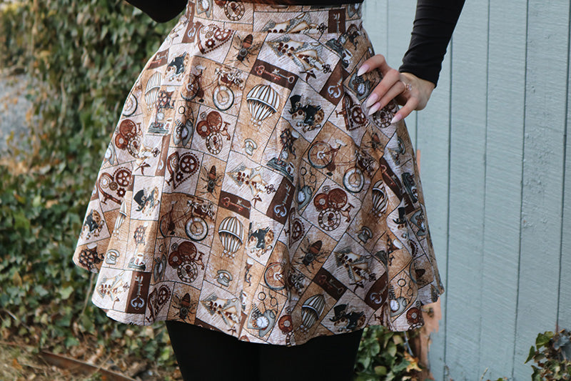Steampunk Skater Skirt - Small only Retrolicious