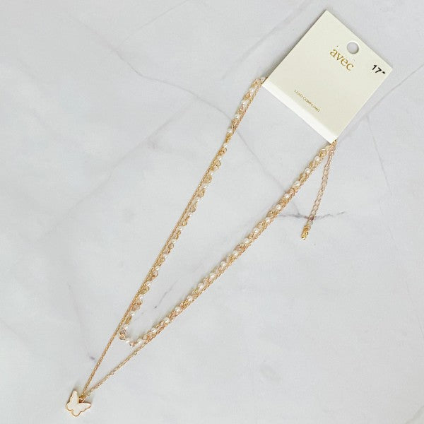 Layered Pearl Chain Butterfly Necklace Shop Style & More | Fresh Looks, Everyday Deals & Free Shipping