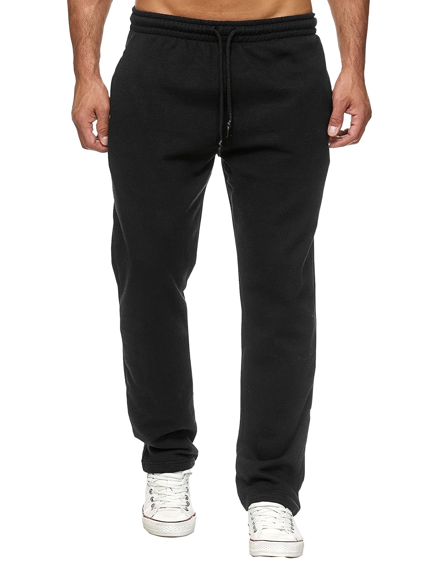 Men'S Fashion Casual Solid Color Fleece-Lined Joggers NovaCart