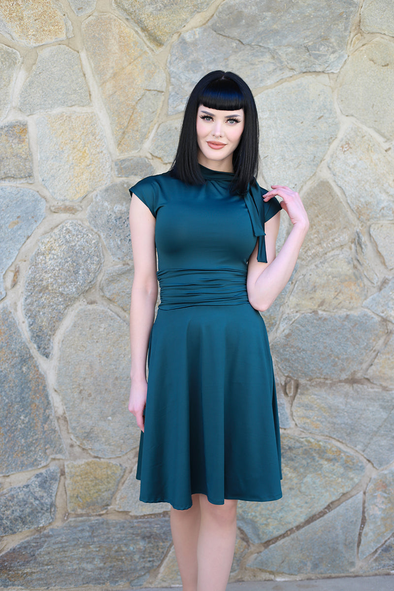 Bombshell Dress in Spruce Green - XL only Retrolicious
