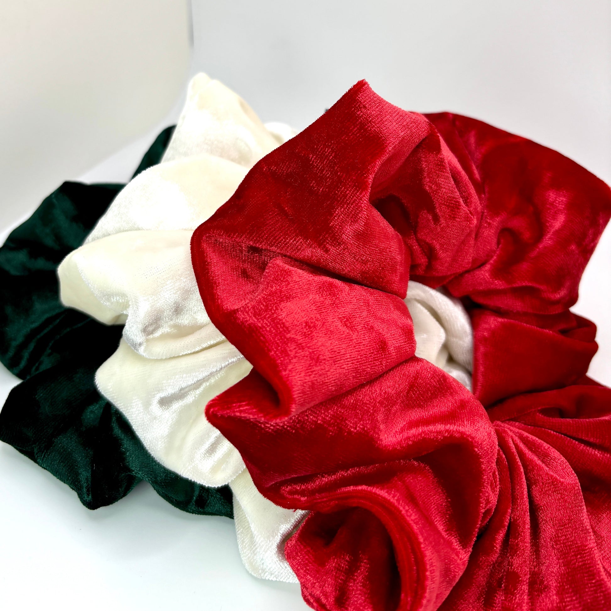Christmas Crushed Velvet Scrunchie Trio Enchanted Scrunch