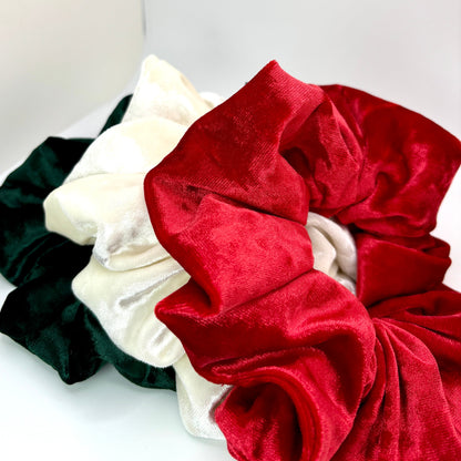 Christmas Crushed Velvet Scrunchie Trio Enchanted Scrunch