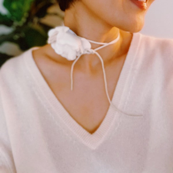 Chiffon Petals Rosette Tie necklace Shop Style & More | Fresh Looks, Everyday Deals & Free Shipping