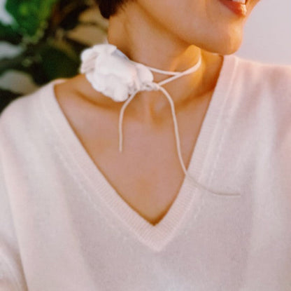 Chiffon Petals Rosette Tie necklace Shop Style & More | Fresh Looks, Everyday Deals & Free Shipping