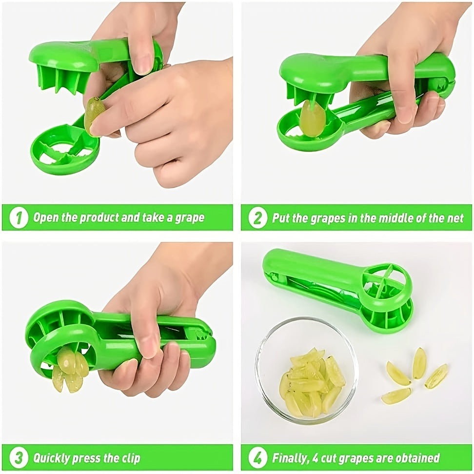 PANCERKA Portable Fruit Cutter - No Blade, Easy Grip Handle, Ergonomic Design for Safe Slicing, Dishwasher Safe, Ideal for Grapes, Cherries, Tomatoes, Strawberries, and Small Fruits, Fruit Slicing Tool | Ergonomic Handle | Du NovaCart