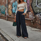 Women's High-Waist Wide-Leg Pants with Tie Waist & Pockets – 8 Colors FitiqueFit