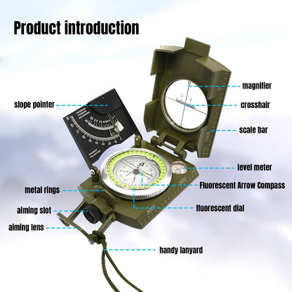 Multifunctional Luminous Dial Waterproof Anti-fog Accurate Compass For Hiking Camp NovaCart