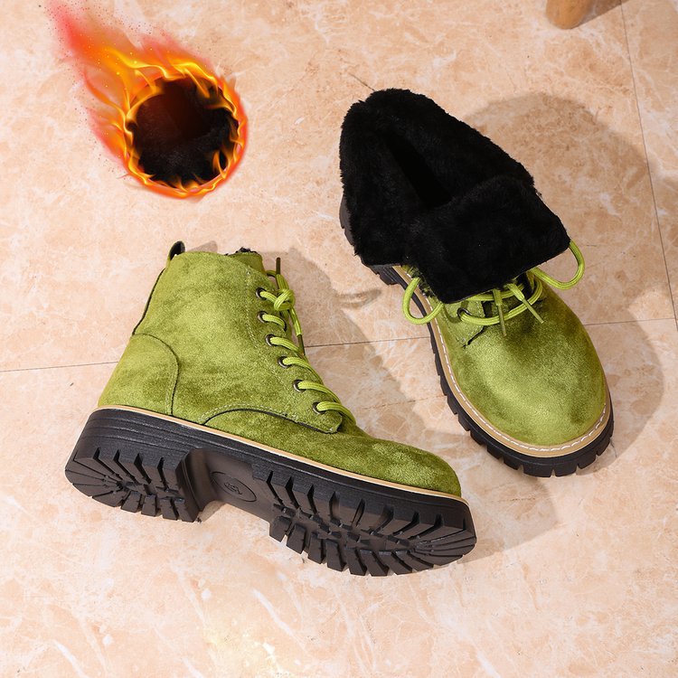Women’s Lace-Up Suede Fleece-Lined Ankle Boots | Cozy Winter Boots FitiqueFit