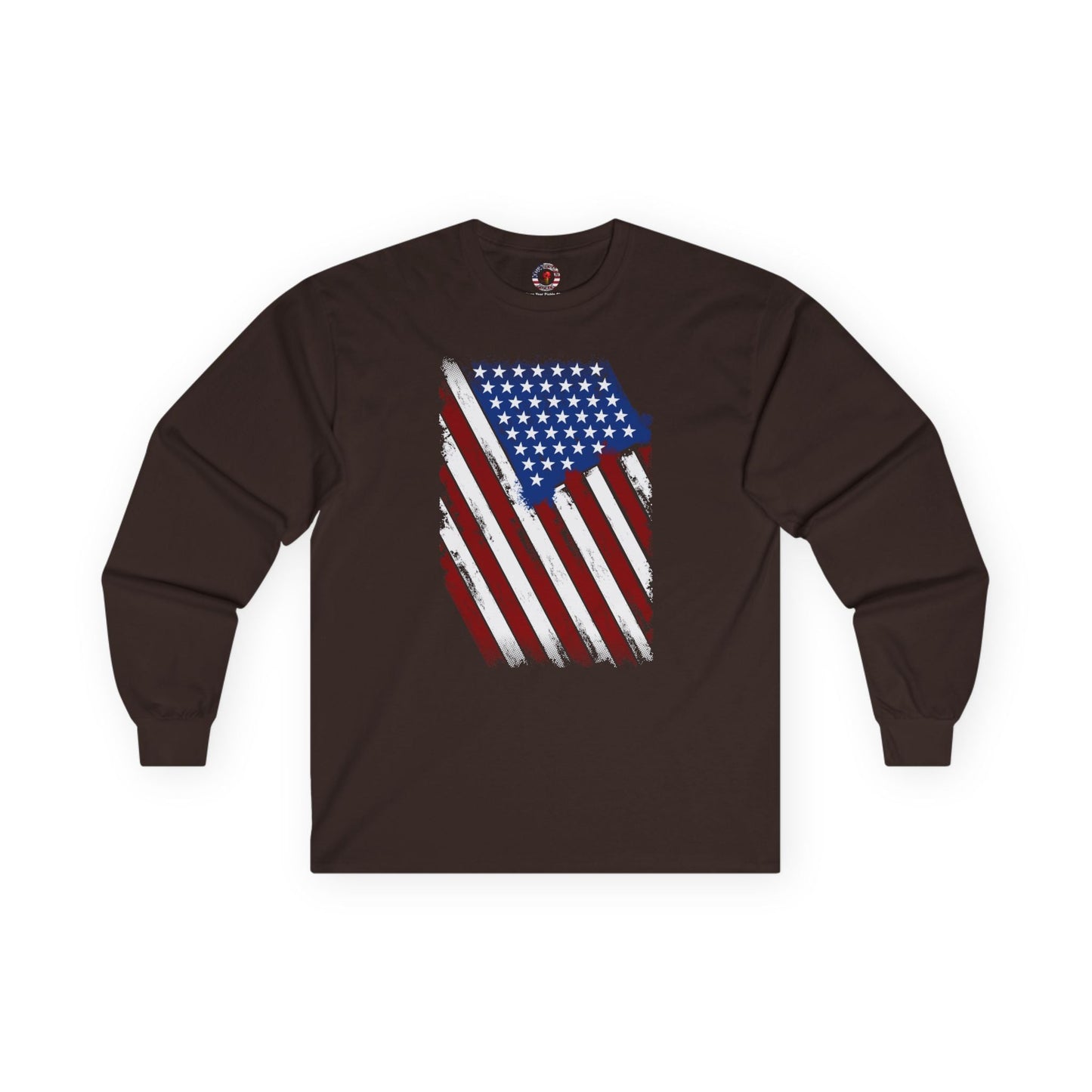 Distressed American Flag Long Sleeve Tee The Devil's Pickle