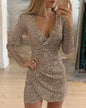 "Elegant V-Neck Sequin Mini Dress – Sexy Tight Fit Party Dress, Glamour for Women" Country in My Heart