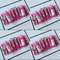 Pink acrylic press on nails with champagne HOL stores