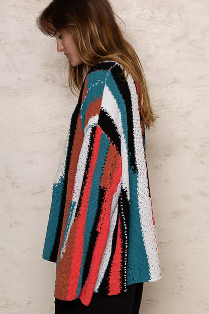 POL Color Block Round Neck Oversized Sweater West2East Surf