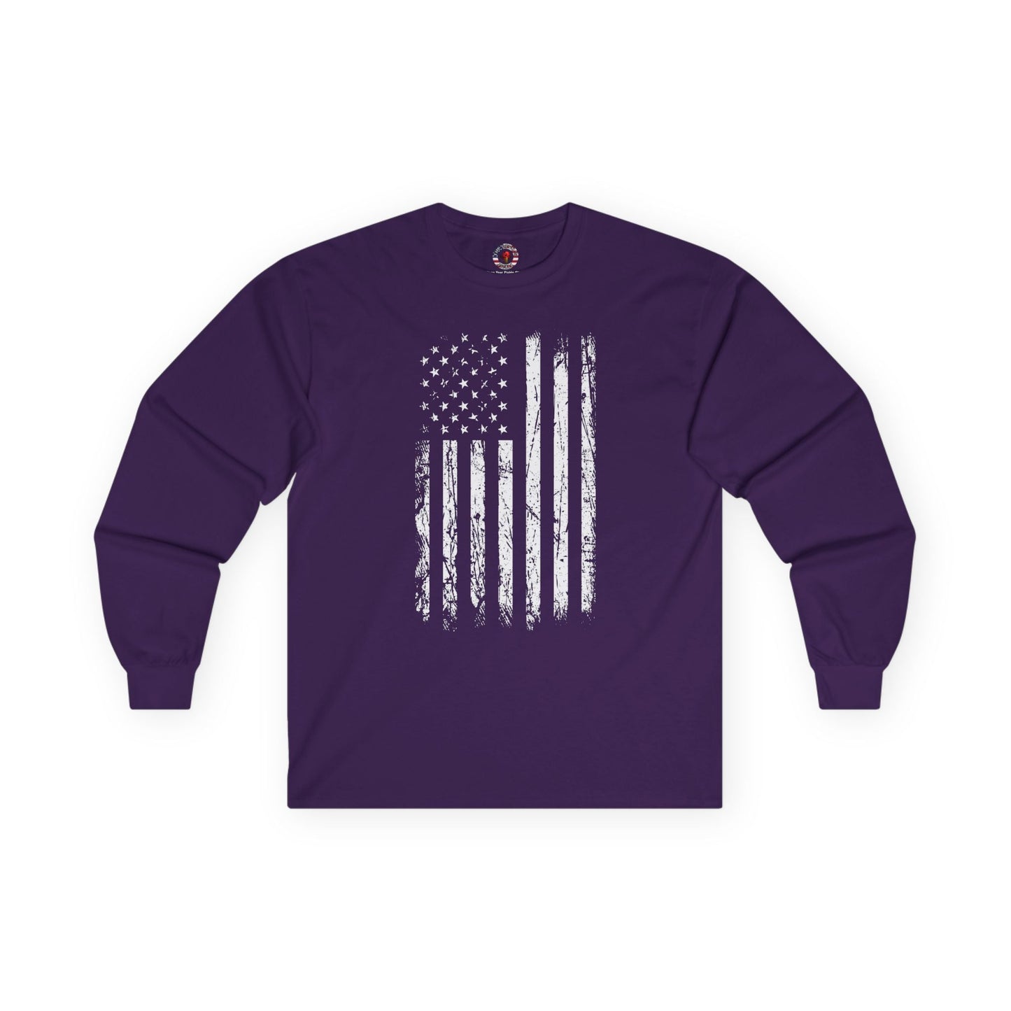 American Grunge Flag Long Sleeve Tee The Devil's Pickle