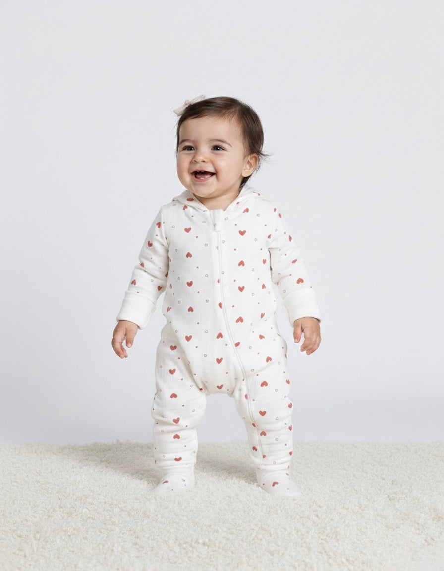 Sweetheart Hooded Onesie Honey and Hive