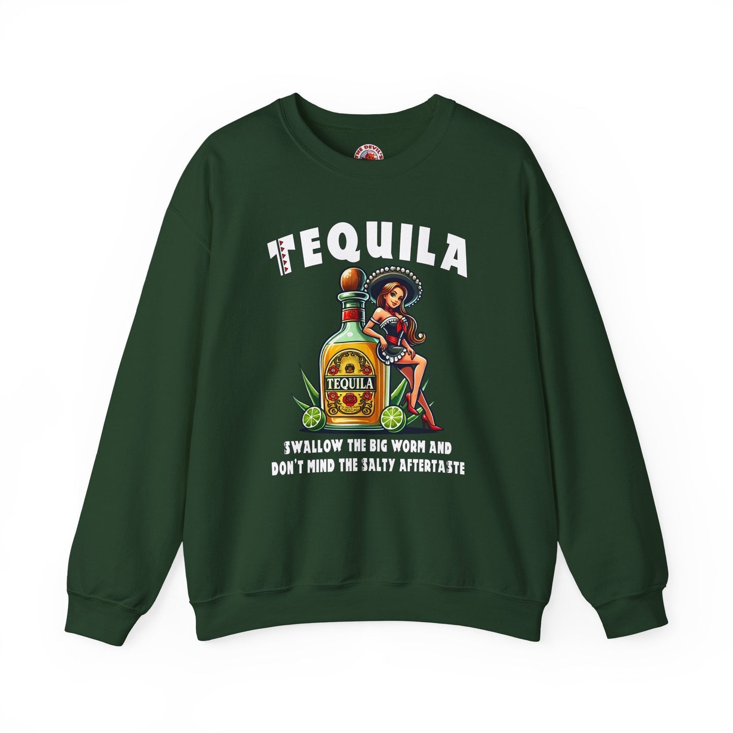 Tequila Swallow The Big Worm Crewneck Sweatshirt The Devil's Pickle