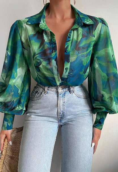 Long Sleeved Single Breasted Casual Top | Colorful Cowgirl Fashion for Every Day Country in My Heart