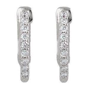 Platinum 1/4 CTW Natural Diamond Inside-Outside 14.5 mm Hinged Hoop Earrings Ethereal Legacy Boutiques