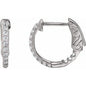 Platinum 1/4 CTW Natural Diamond Inside-Outside 14.5 mm Hinged Hoop Earrings Ethereal Legacy Boutiques