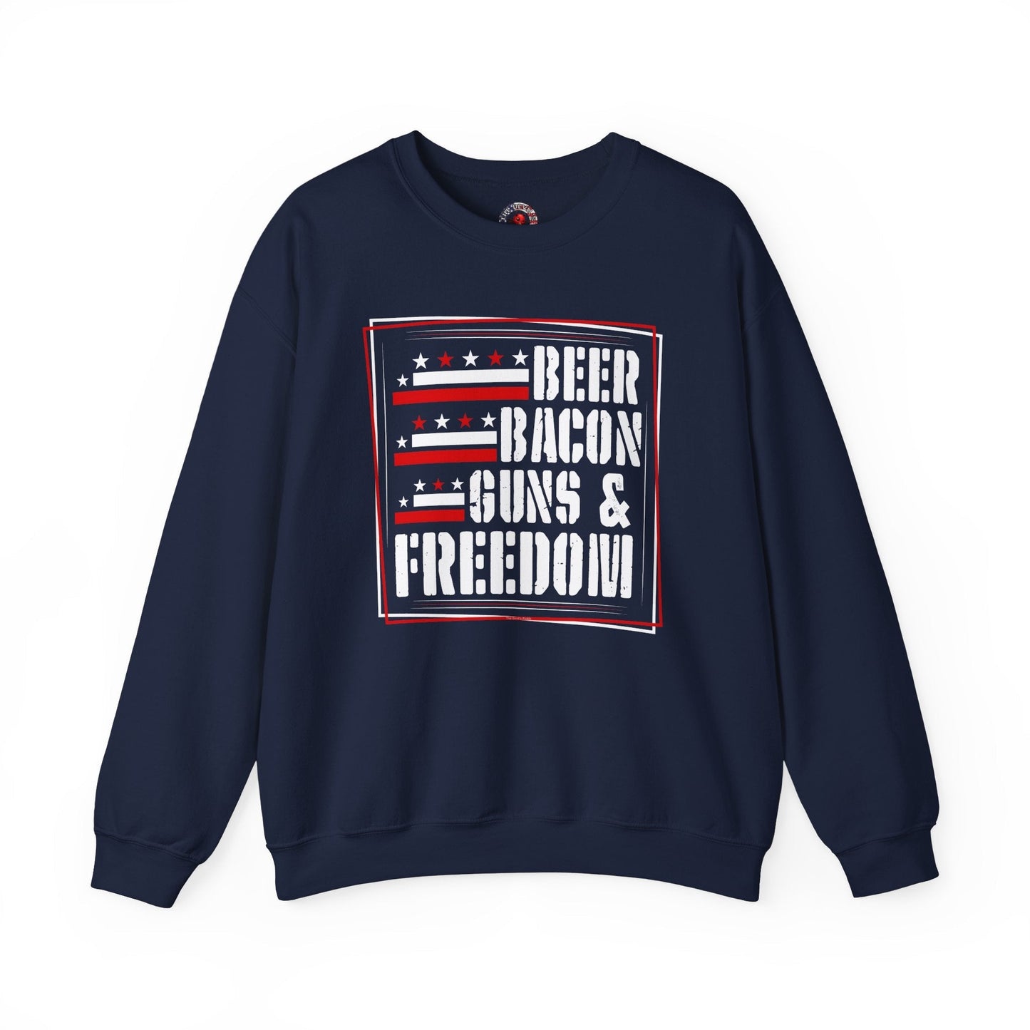 Beer Bacon Guns and Freedom Crewneck Sweatshirt The Devil's Pickle