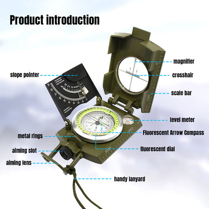 Multifunctional Luminous Dial Waterproof Anti-fog Accurate Compass For Hiking Camp NovaCart