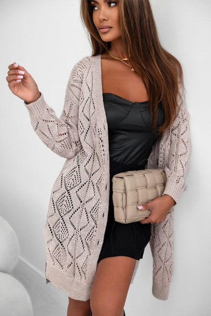 Solid Openwork Knit Button-Up Cardigan Shop Style & More | Fresh Looks, Everyday Deals & Free Shipping