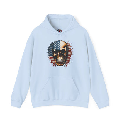 American Flag Skull Hooded Sweatshirt The Devil's Pickle