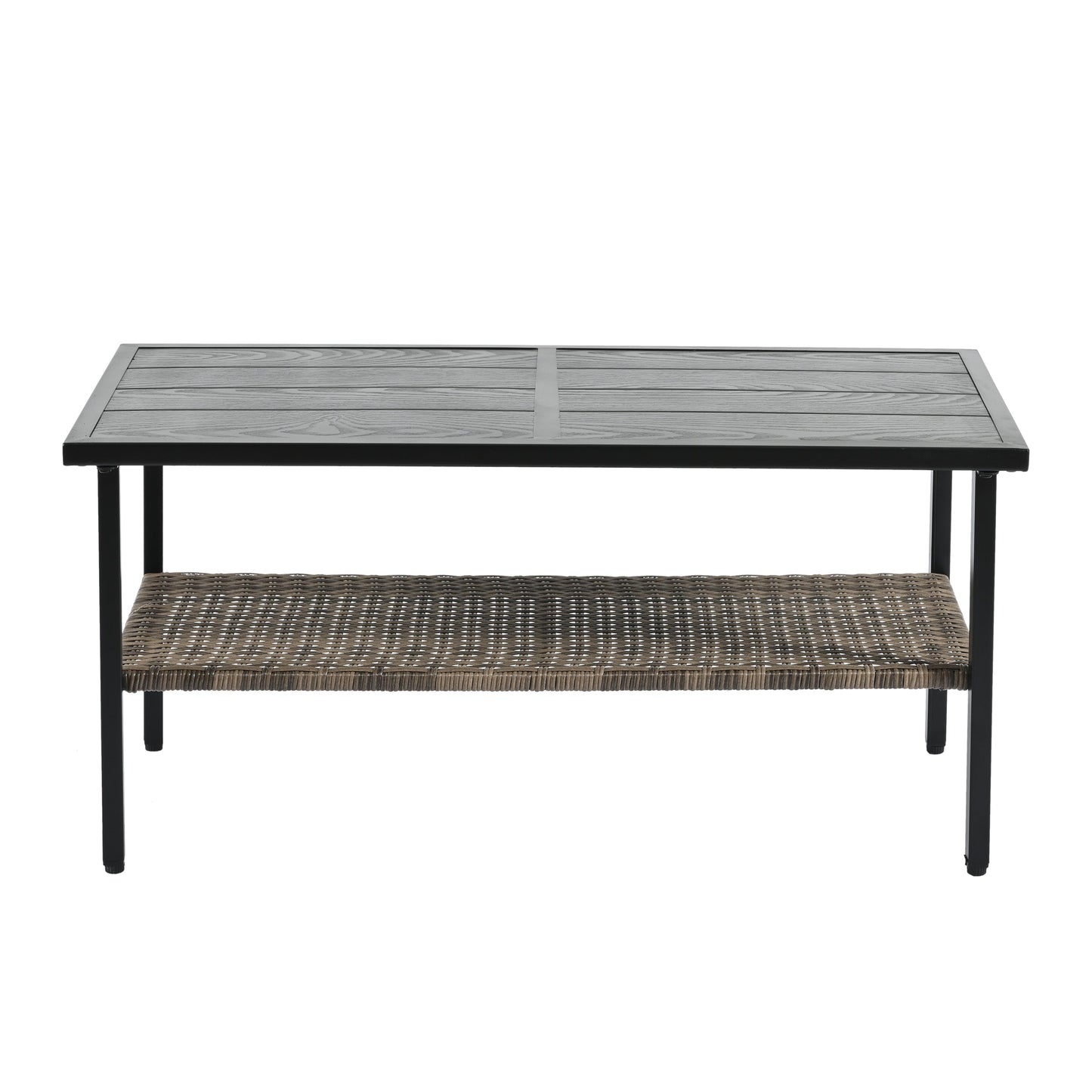 Patio Furniture, Outdoor Furniture, Seasonal PE Wicker Furniture, Four Set Wicker Furniture With Black Metal Table V.I.P Digital Presence