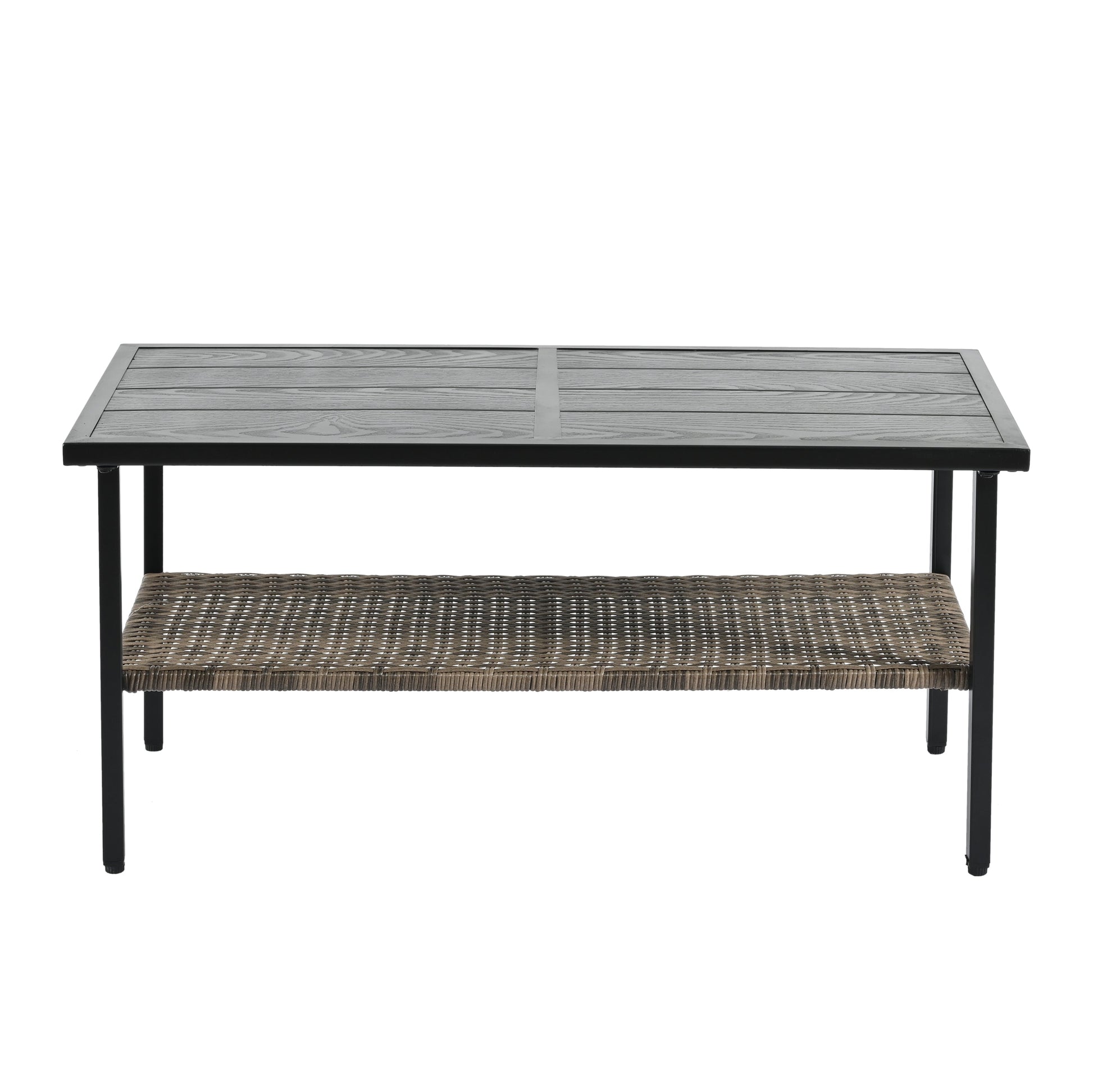 Patio Furniture, Outdoor Furniture, Seasonal PE Wicker Furniture, Four Set Wicker Furniture With Black Metal Table V.I.P Digital Presence
