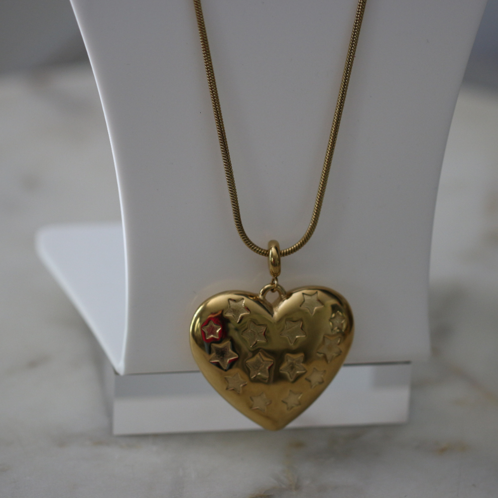 Starlight Heart Necklace - Stainless Steel Deep South Originals