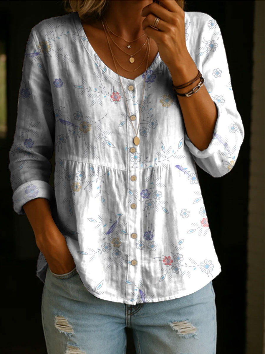 Women's Plus-Size Printed Cardigan – Boho Loose Fit 3/4 Sleeve Top FitiqueFit