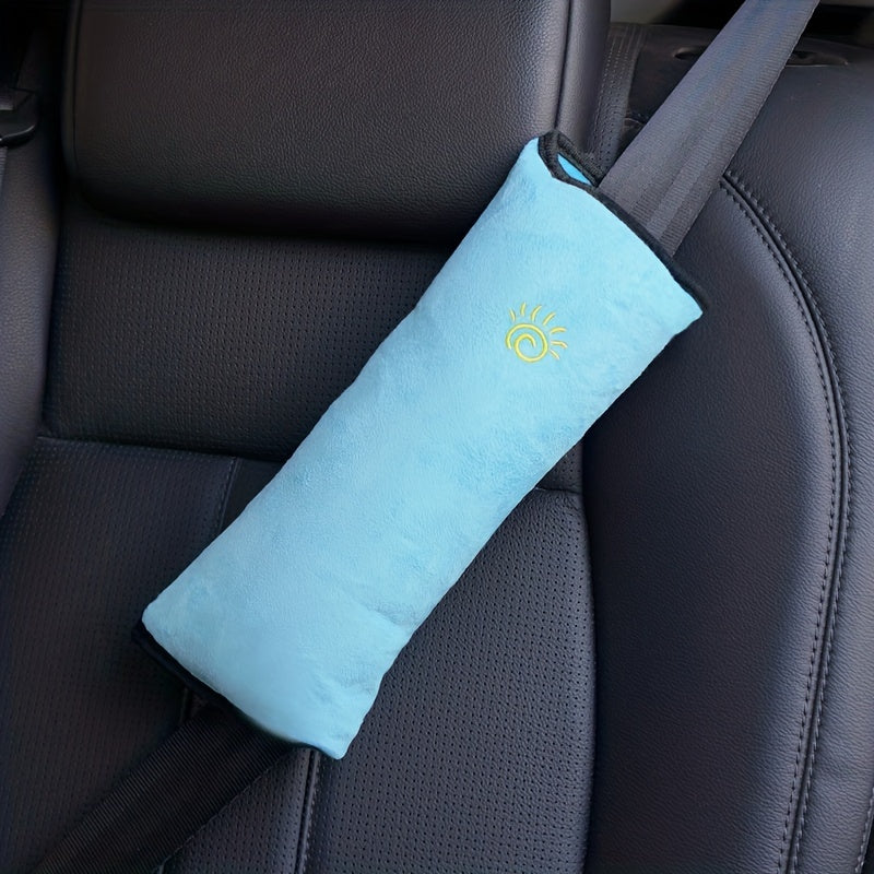 Soft Auto Seat Strap Headrest Neck Support - Car Seat Belt Pillow, Shoulder Pads, Safety Belt Protector Cushion, Comfortable Fabric Material for Enhanced Comfort and Safety, Car Comfort Accessory | Sun Design Pillow | Durable NovaCart