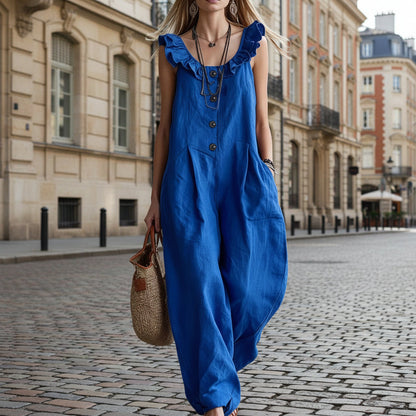 Women's Sleeveless Button-Down Tank Jumpsuit FitiqueFit