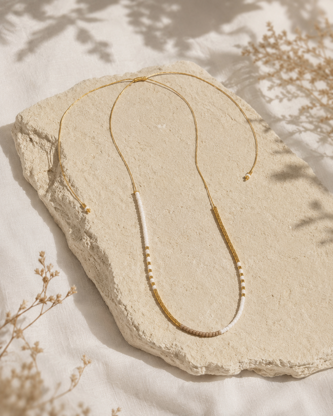Golden Beaded Necklace Village Thrive