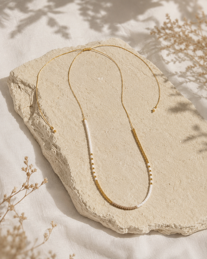 Golden Beaded Necklace Village Thrive