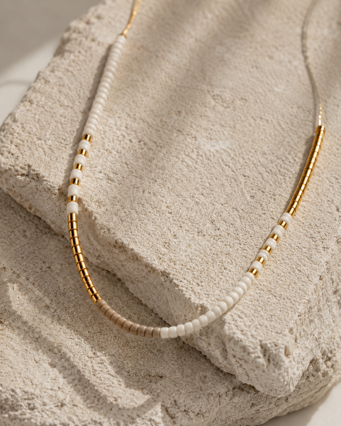 Golden Beaded Necklace Village Thrive
