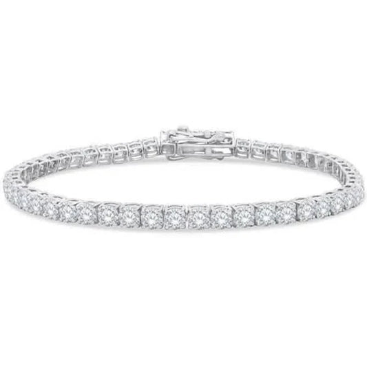 4.20 Ct Round Cut Diamond Tennis Bracelet 14K White Gold Lab-Grown 6.25 Inch