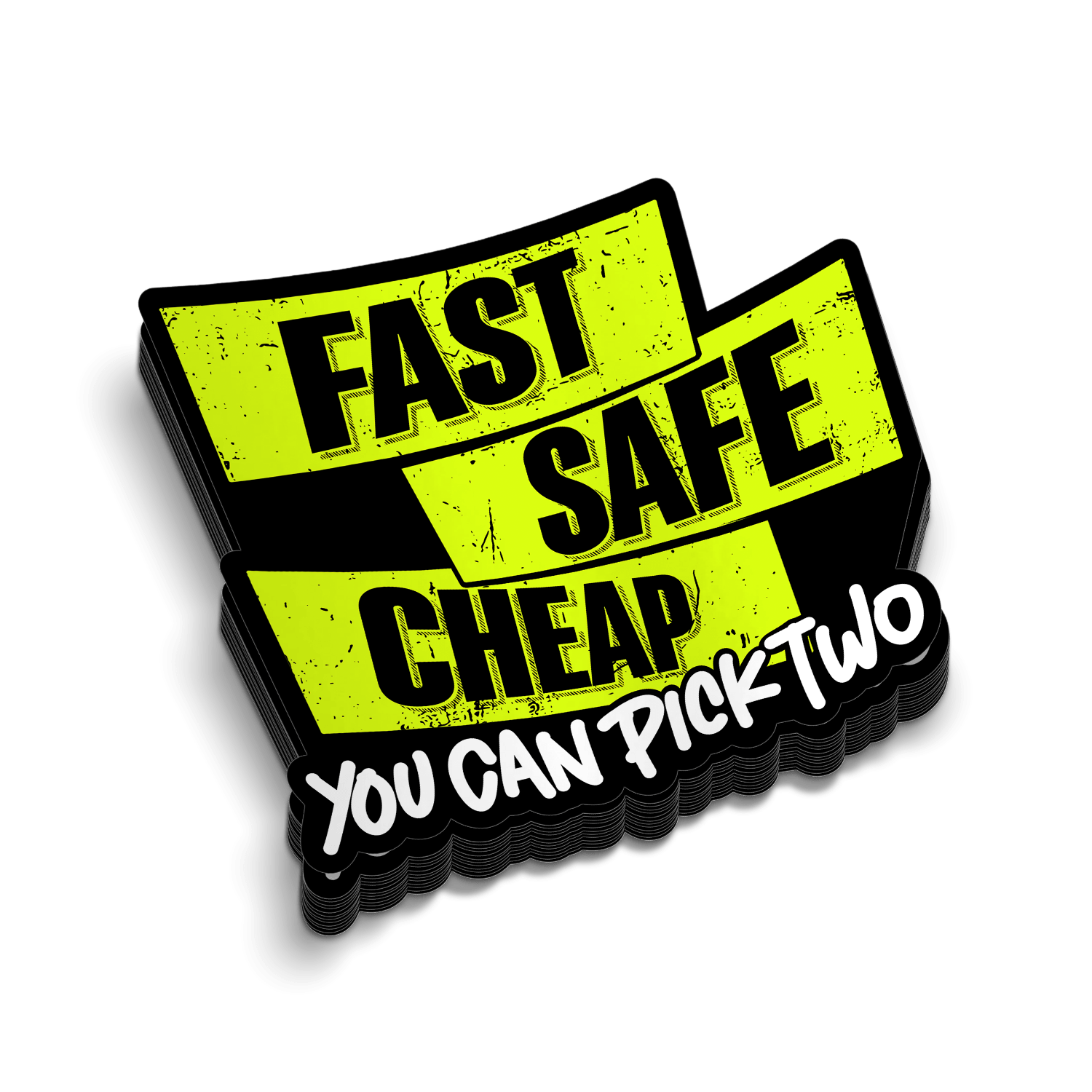 Fast Safe Cheap - Hard Hat Decal Armed American Supply