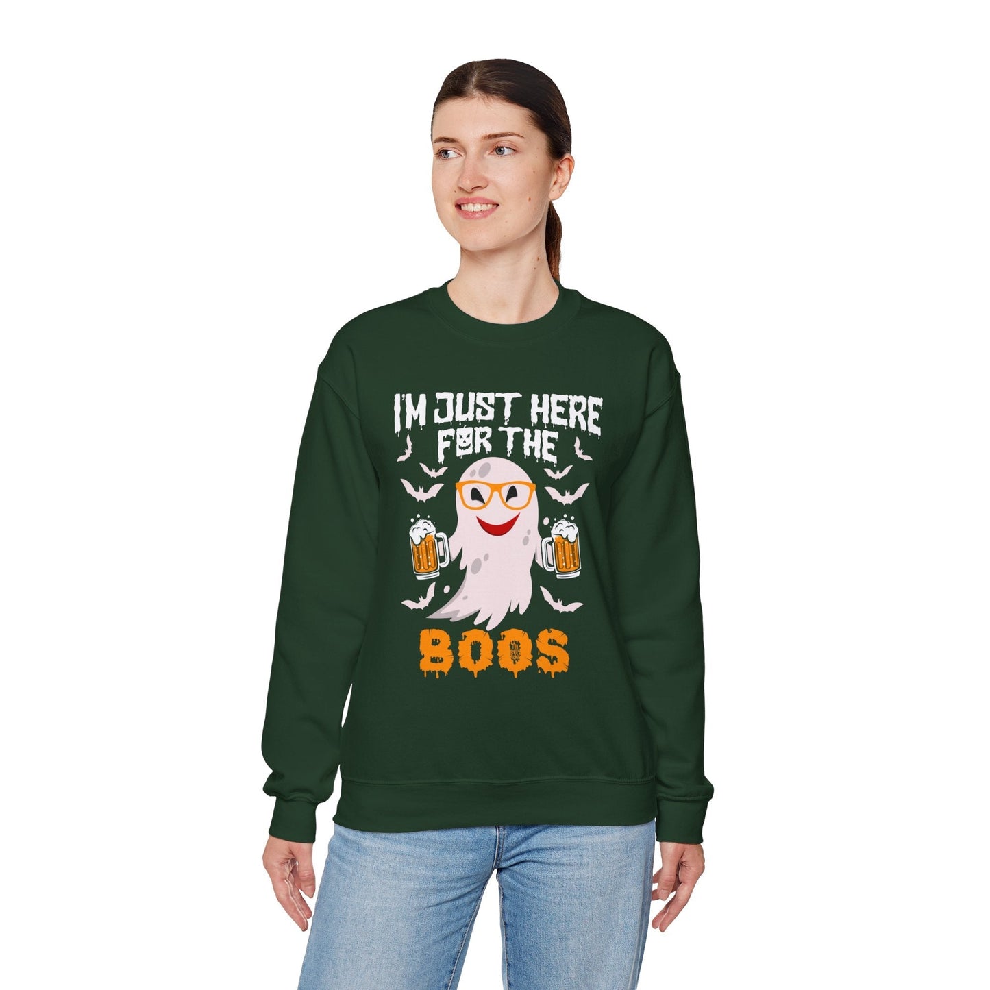 I'm Just Here For The Boos Crewneck Sweatshirt The Devil's Pickle