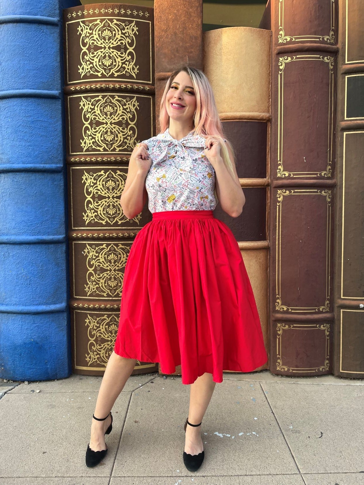 Peggy Swing Skirt in Red Retrolicious