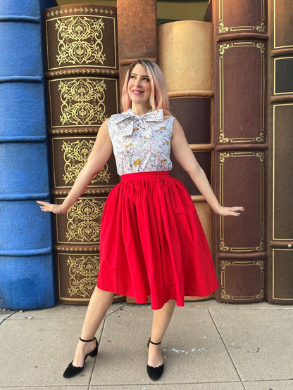 Peggy Swing Skirt in Red Retrolicious