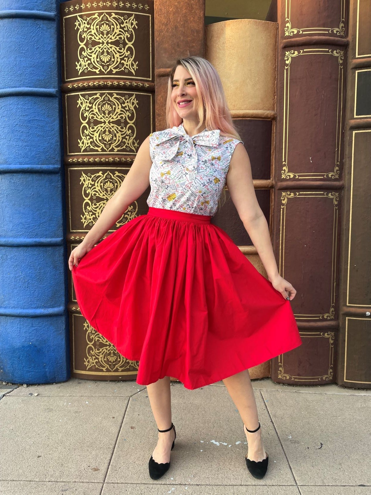 Peggy Swing Skirt in Red Retrolicious